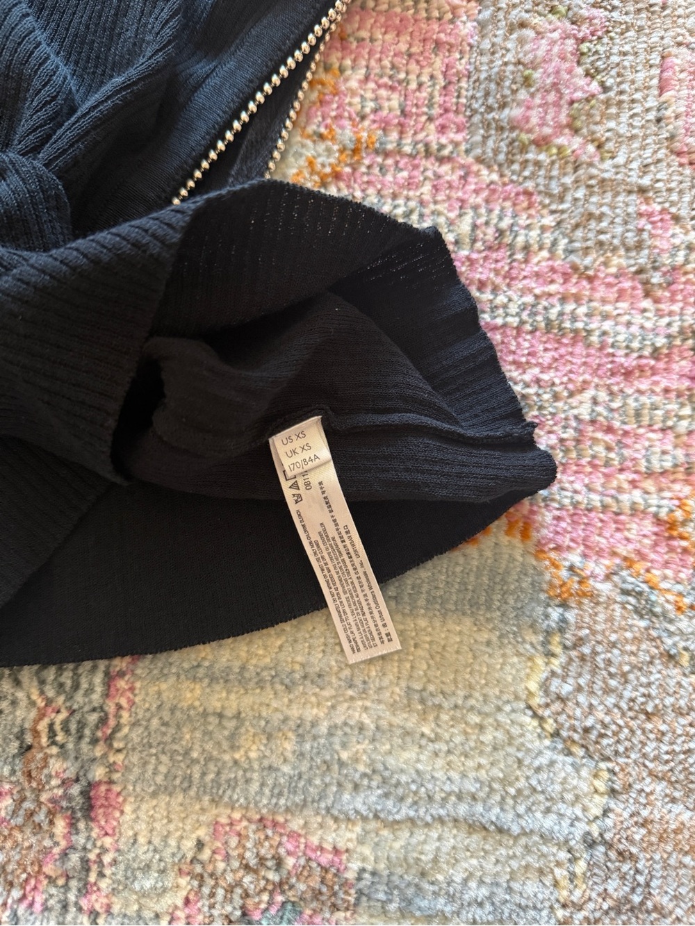 Free People Black Ribbed Crop Tank with Beaded Detail - Picture 3 of 3